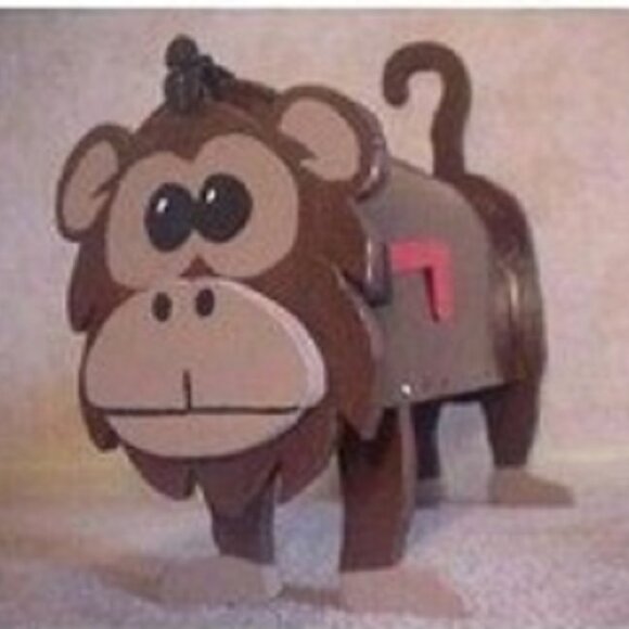 NEW Monkey Mailbox Wooden Ape Postal Mail Box